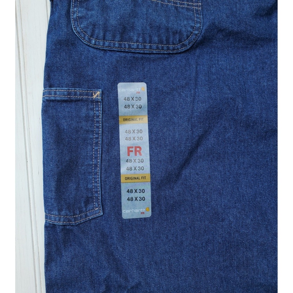 Carhartt FRB13 DNM‎ Flame Resistant Denim Dungaree Jeans Mens 48x30 Blue NWT New